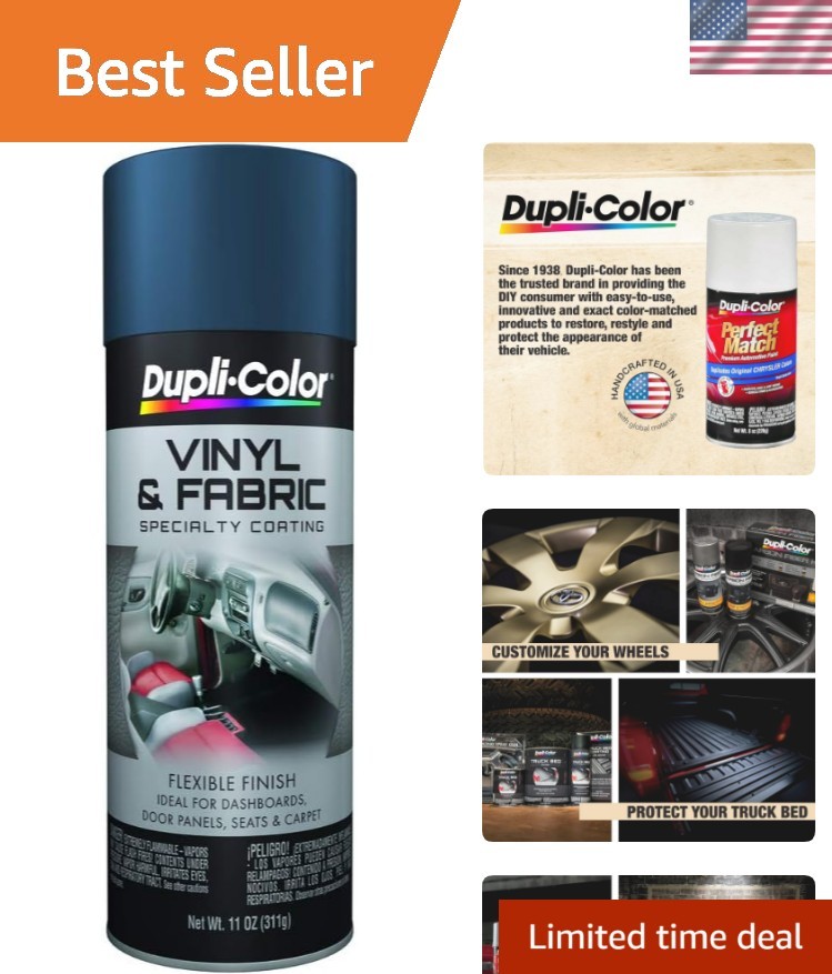 6-Pack Medium Blue Vinyl & Fabric Spray Paint - Gloss Finish for Easy Touch-up