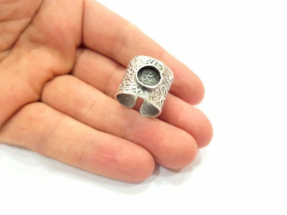 Ring Blank Setting Branch Bezel inlay Backs Cabochon Adjustable (8mm) G16288