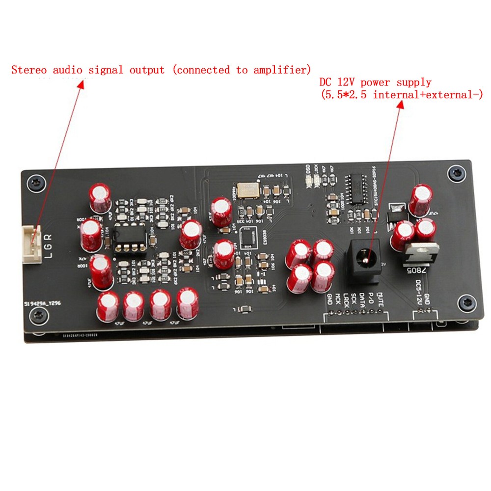 1pc SD Lossless Digital Turntable ES9038 Decoder Board DC 12V