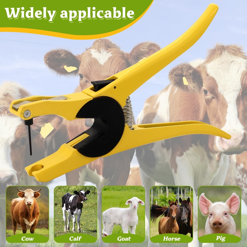 Z Tags Cattle Ear Tags Applicator for Easy Loading Livestock Ear Tag Pliers C...