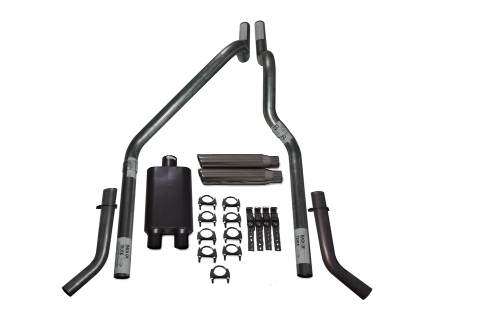 Dodge Dakota 97-05 2.5 Dual Exhaust 2 Chamber Corner Exit Clamp Tips