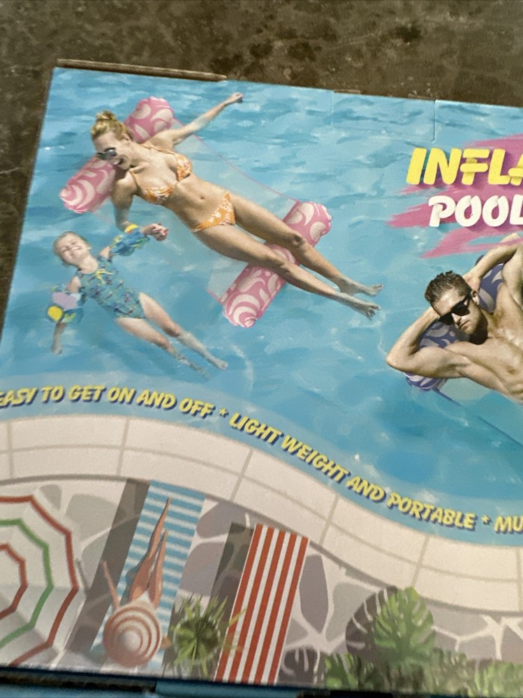 2 UNITS- INFLATABLE POOL FLOAT. Easy Use. Portable. Multiple Floating OPTI