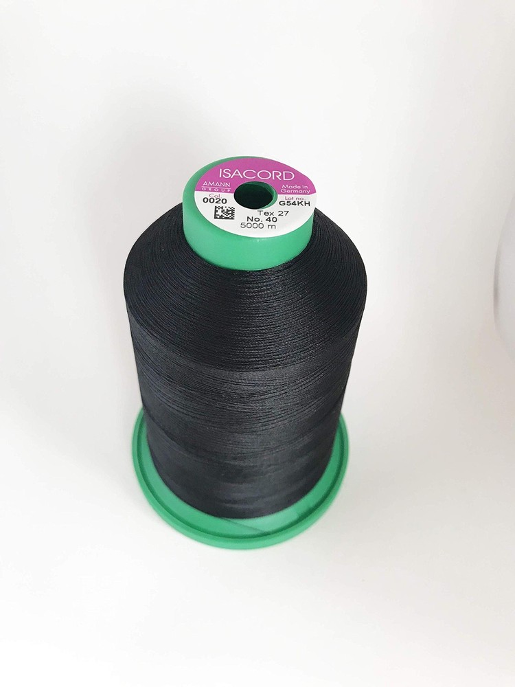 Isacord Embroidery Thread, Black Thread 5000M color 0020