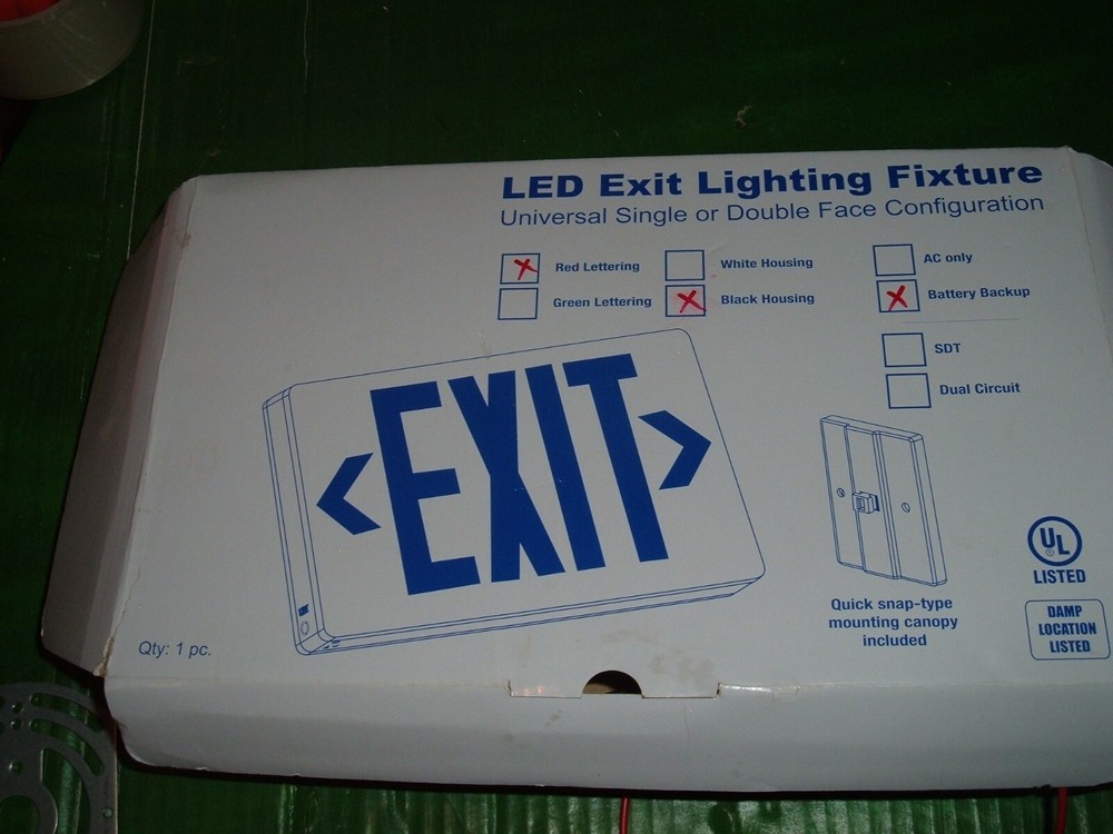 new exit sign red letter LED Exit Sign 120 new in the box