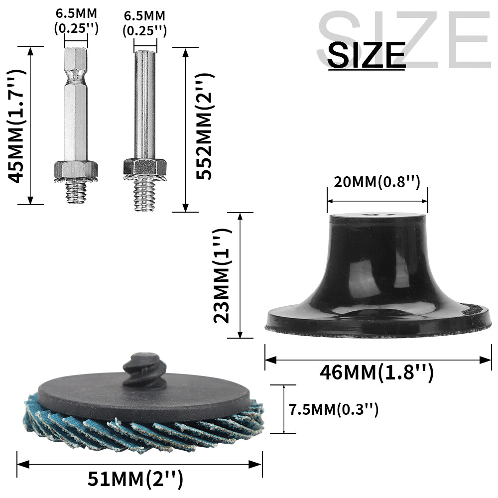 10Pcs 2'' Sanding Grinding Wheel Flap Type Roll Disc Pad Kit For Angle Grinder