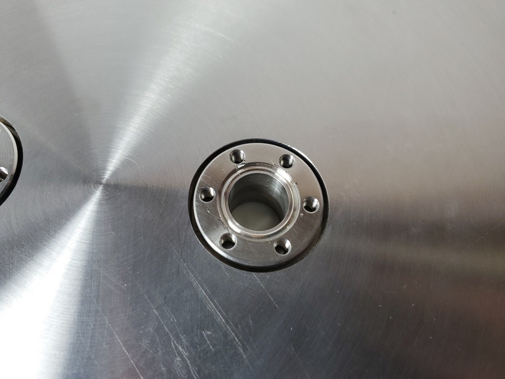 13.25" Conflat Flange w/ Two 1.33" Conflat Flanges - UHV Vacuum Fitting *READ*