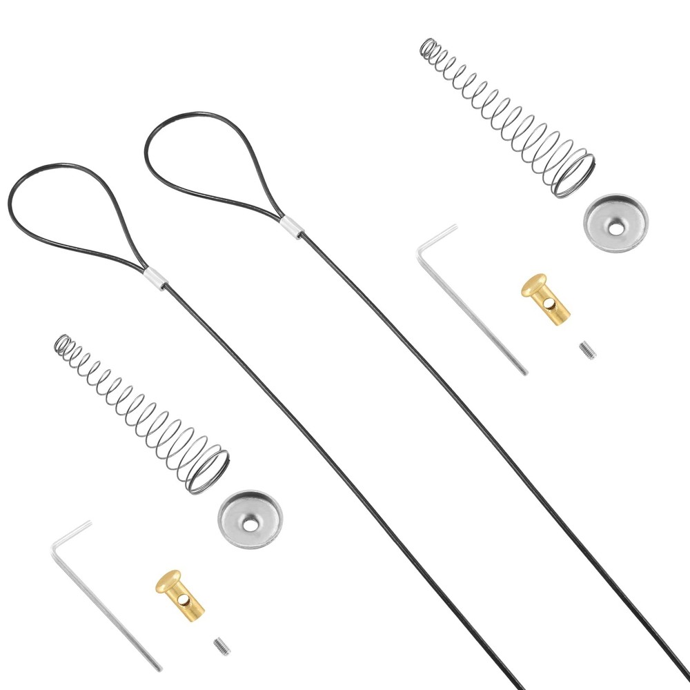 Biaungdo 2 Sets Gate Latch Cable Pull, Black Spring with Adjustable Door Latc...