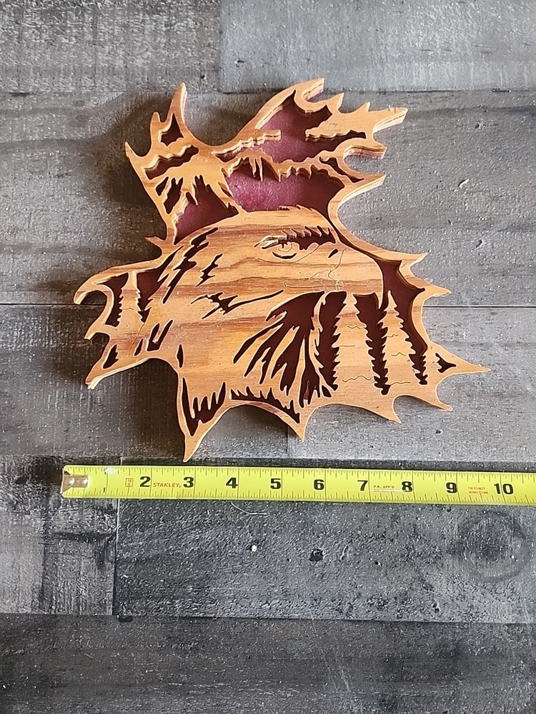 Hand Crafted Eagle North Woods Art Decoration