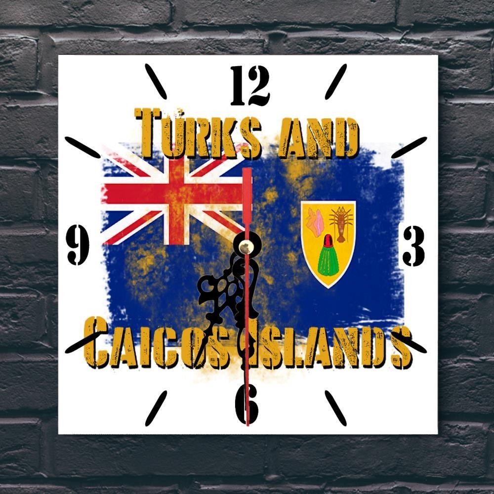 Turk Flag Wall clock patriots CERAMIC Tile Watch Support Décor
