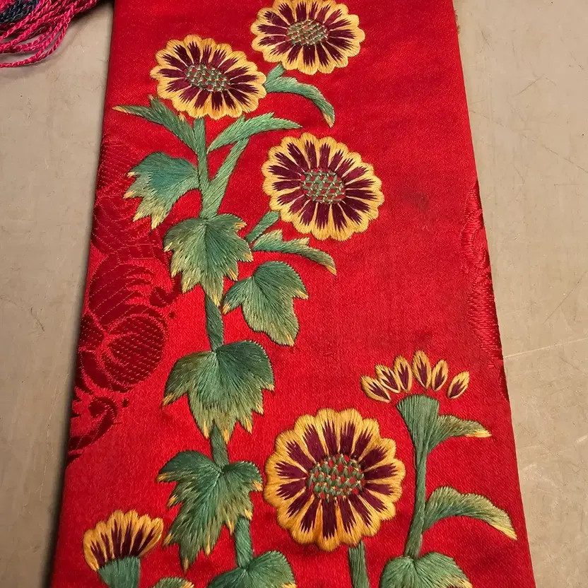 Vintage Unused Embroidered Silverware Case