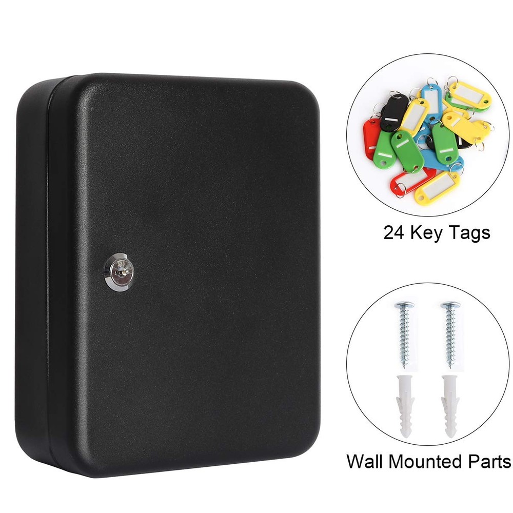 Key Cabinet Wall Mount,Locking Key Organizer, Key Storage Lock Box with Key L...