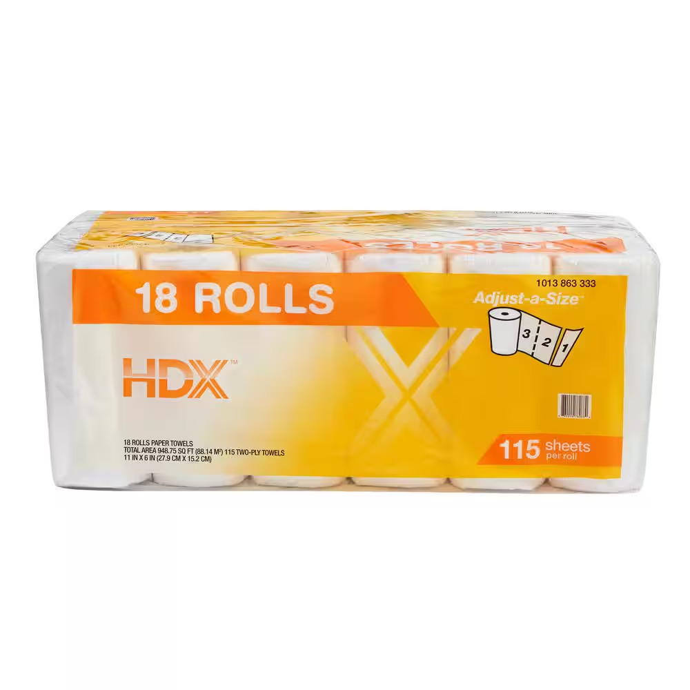 Adjust-A-Size Strong Absorbent Paper Towel Roll (18 Rolls per Bundle)