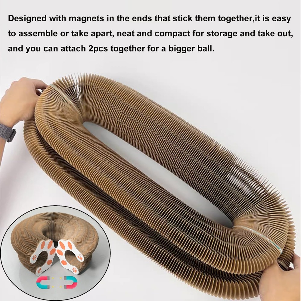 2pcs Magic Organ Cat Scratcher Board, Kitten Interactive Ball Scratching Pad ...