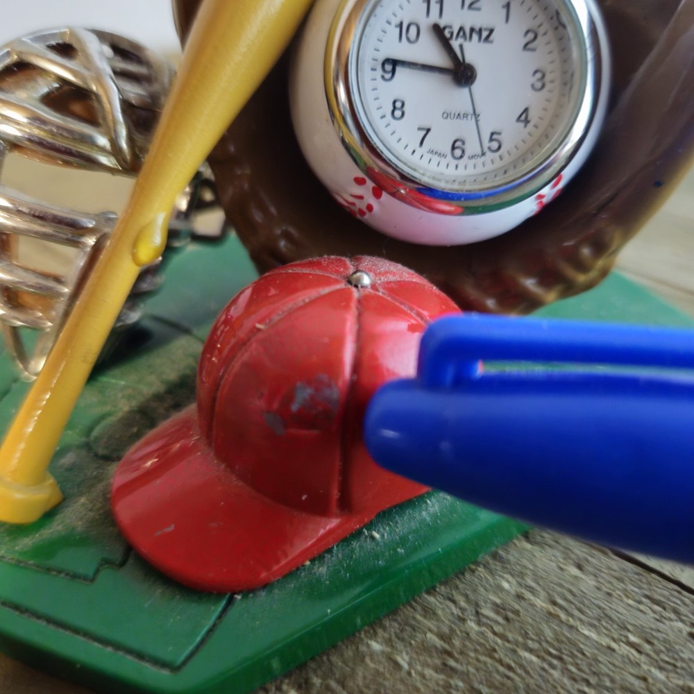 Miniature Baseball Themed Quartz Desk Clock (O)