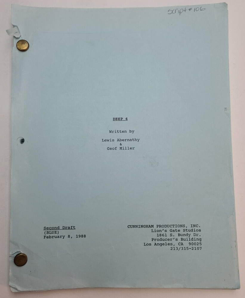 DEEPSTAR SIX / Lewis Abernathy 1988 Screenplay, giant prehistoric creature