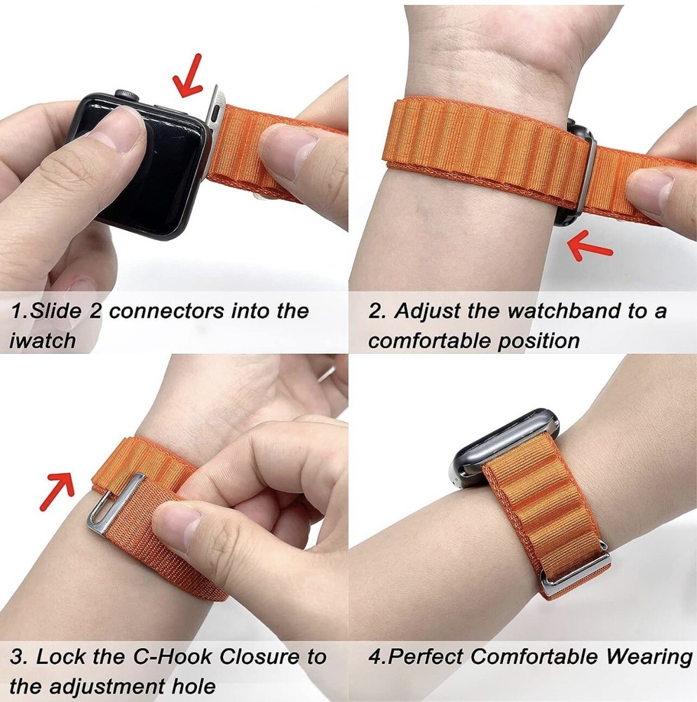 4 Pack Alpine Loop and Trail Loop Compatible with Apple Watch Band
