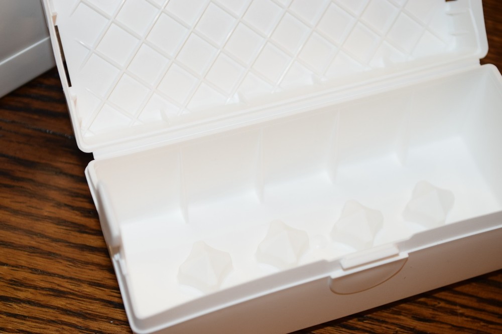 Child Resistant Medication Case 2 Compact WHITE Plastic Storage Locking Lock Box