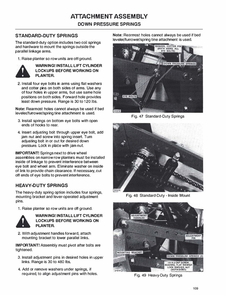 White 6100 Pull Type Planter Operators Service Instruction Manual Printed