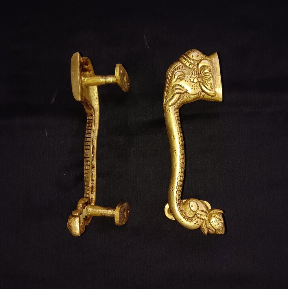 Brass Elephant Side Face Door Pull Set Animal Design Kitchen Door Handle CA357