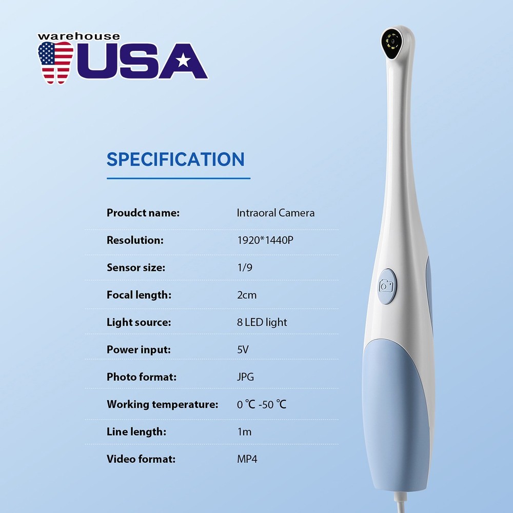 Dental Intraoral Camera LED High Resolution Interface 8 White Cold Light USB