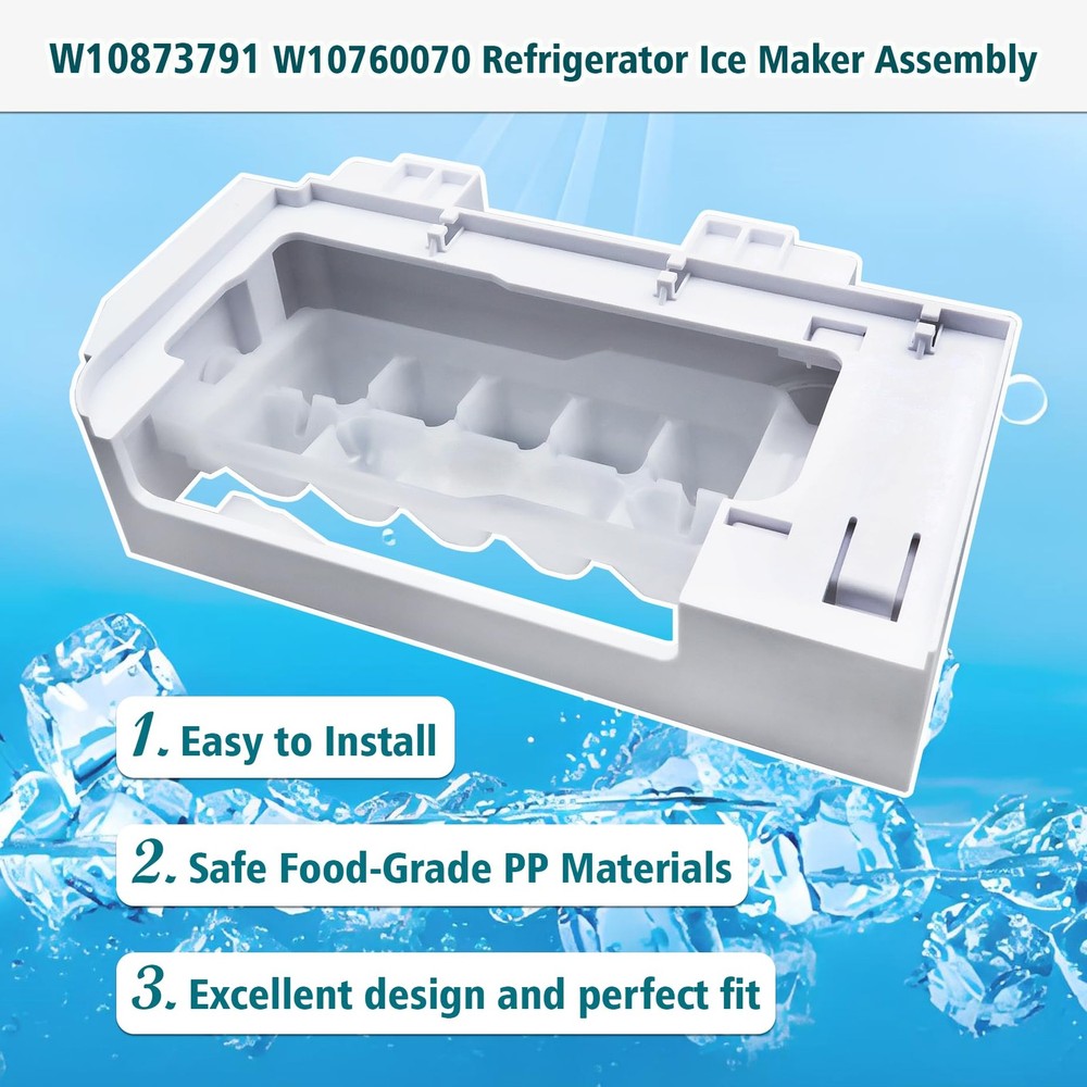 W10873791 W10760070 Refrigerator Ice Maker Assembly OEM...