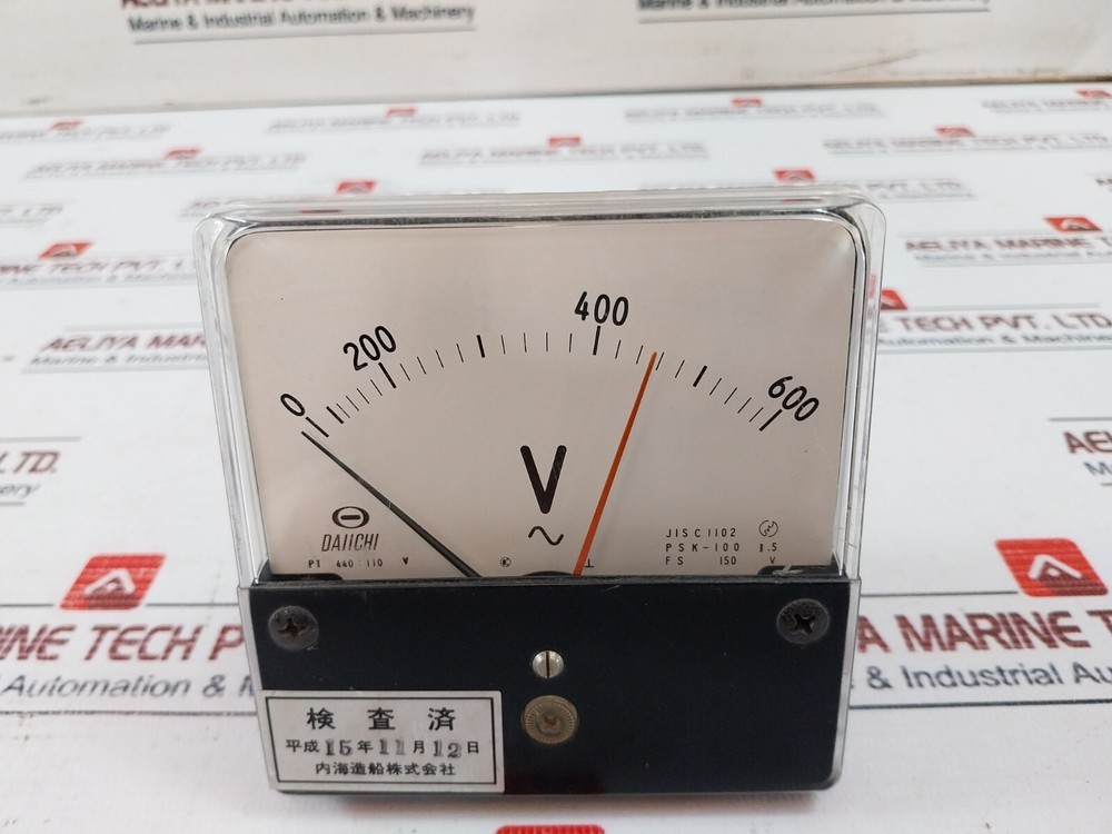 Daiichi JIS C 1102 Voltmeter 0-600 V