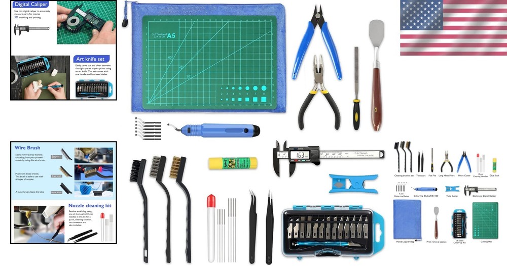 Versatile 45-Piece 3D Printing Toolkit for Enhanced Workflow & Precision
