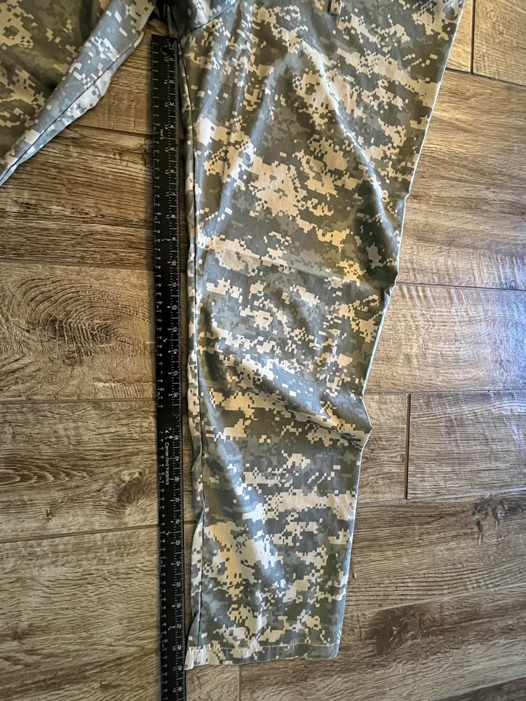 ACU Digital Camo Scrub Pants Medium 65% Poly 35% Cotton Drawstring Back Pocket
