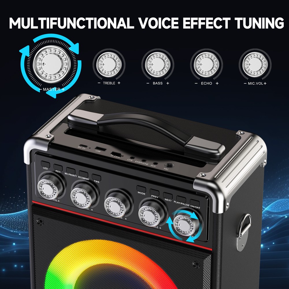 Karaoke Machine Audio with Microphone Portable Bluetooth Speaker Graduation Gift