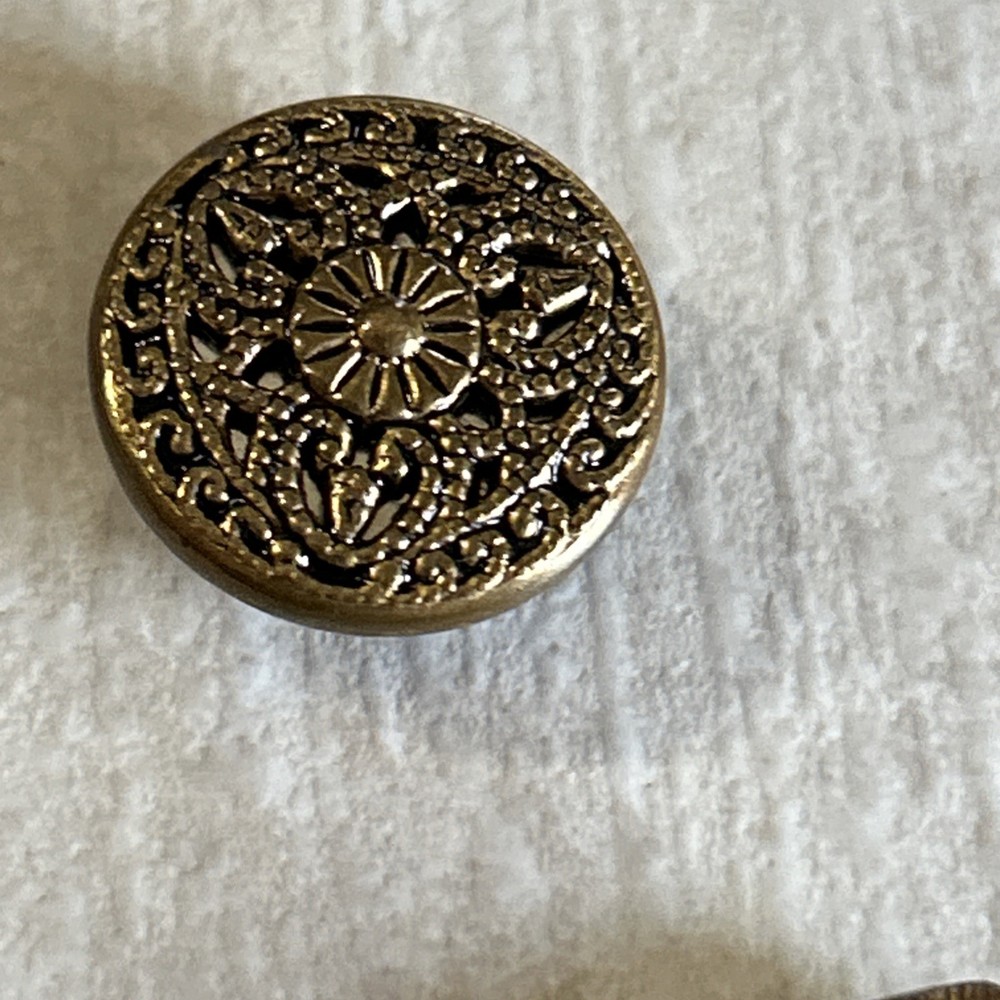 10 Antique Metal Buttons 3 Patterns