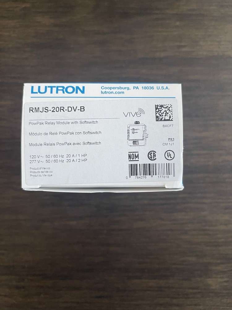 Lutron RMJS-20R-DV-B PowPak Relay Module w/ Softswitch