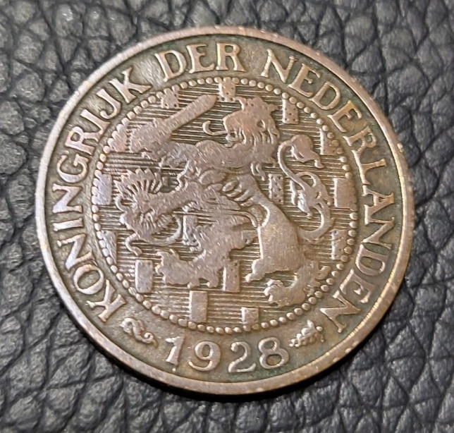 1928 Netherlands 1 Cent Coin