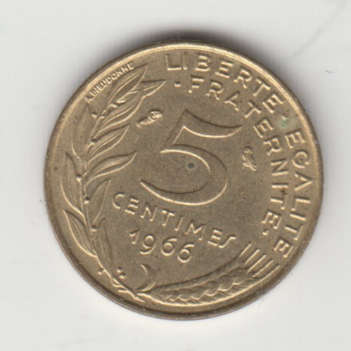 France 5 Centimes 1966 really nice condition