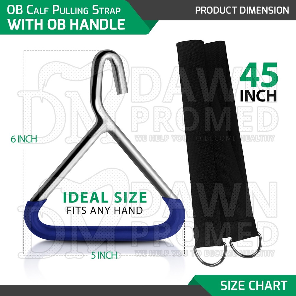 4 Pcs Nylon Calf Pulling Strap 30" 45" & 60" With OB Handle Set For Cattle Birth