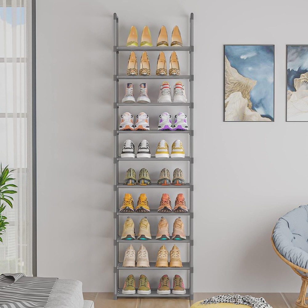 Adjustable and Stackable Shoe Organizer Shelf - Efficient Shoe Storage Solution