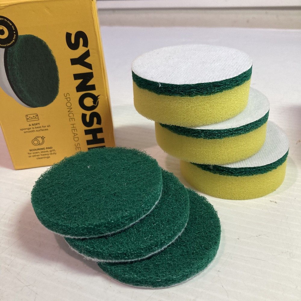 Synoshi Spin Scrubber Replacement Cone Brush & Sponge Heads NEW