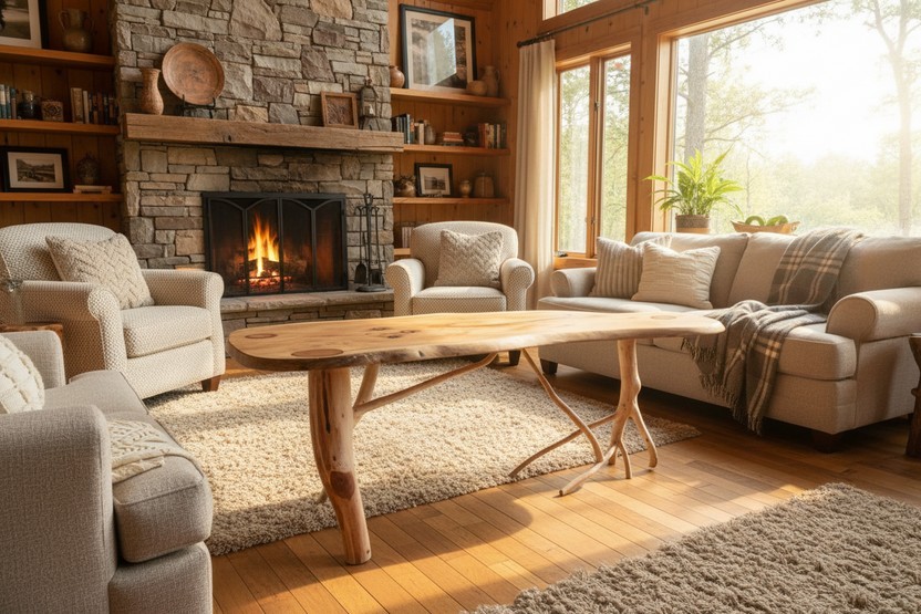 Handcrafted Wooden Coffee Table