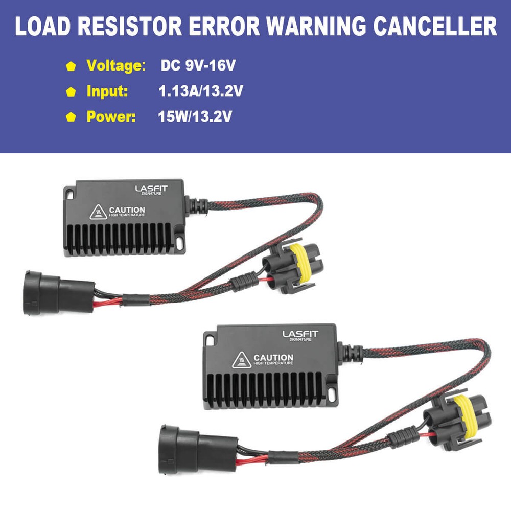 2x H11 LED Headlight Bulb Canbus Warning Load Resistor Wiring Canceller Decoder