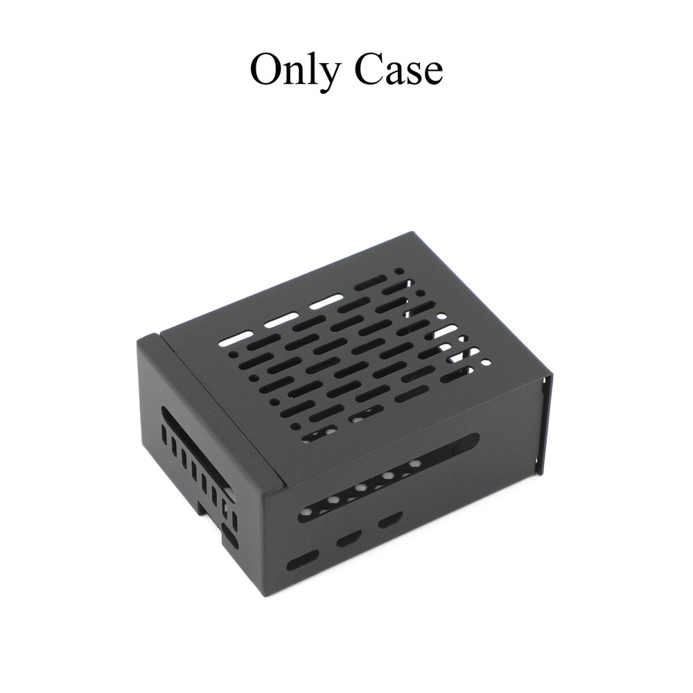 For Raspberry Pi 5 Metal Protective Case Enclosure with Active Cooler Fan