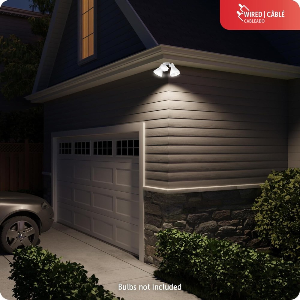 Motion Activated Outdoor Security Light w/ 180° Motion Detection - White