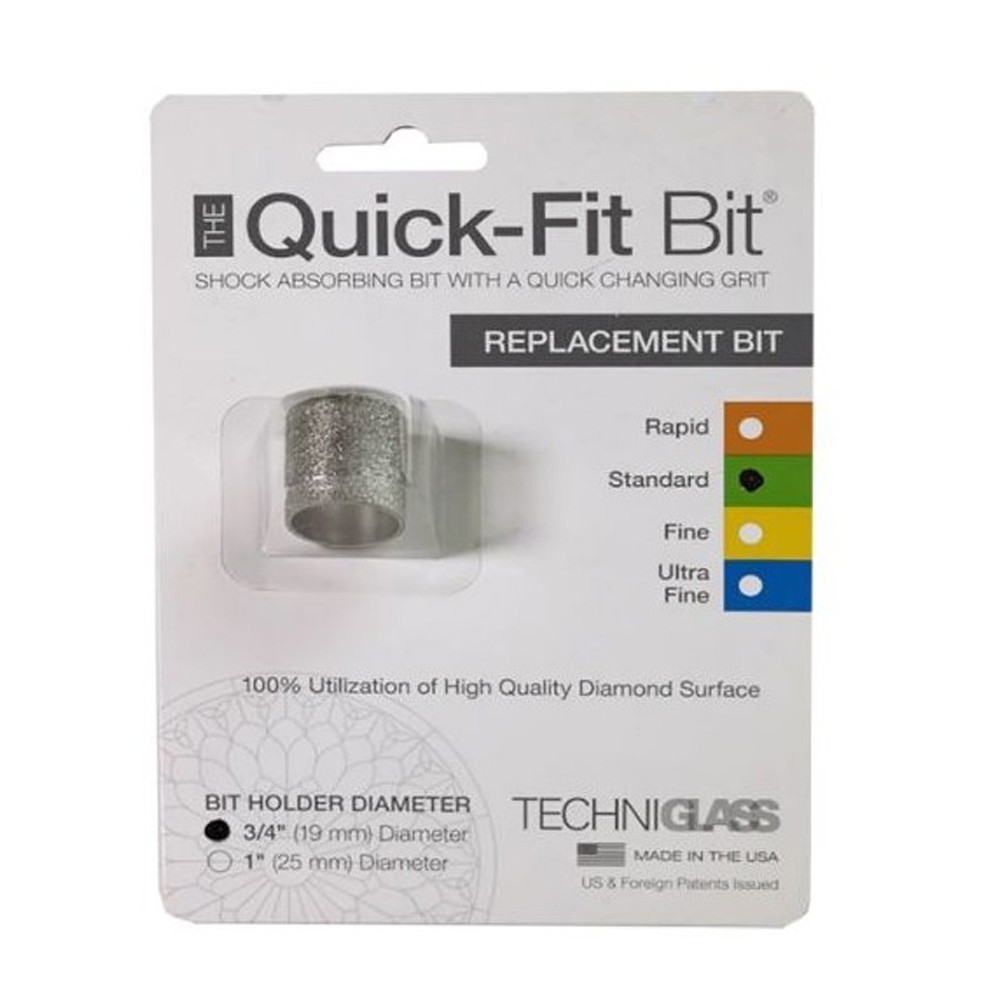 3/4" Techniglass Quick Fit Replacement Grinder Bit Standard 100/120 Grit
