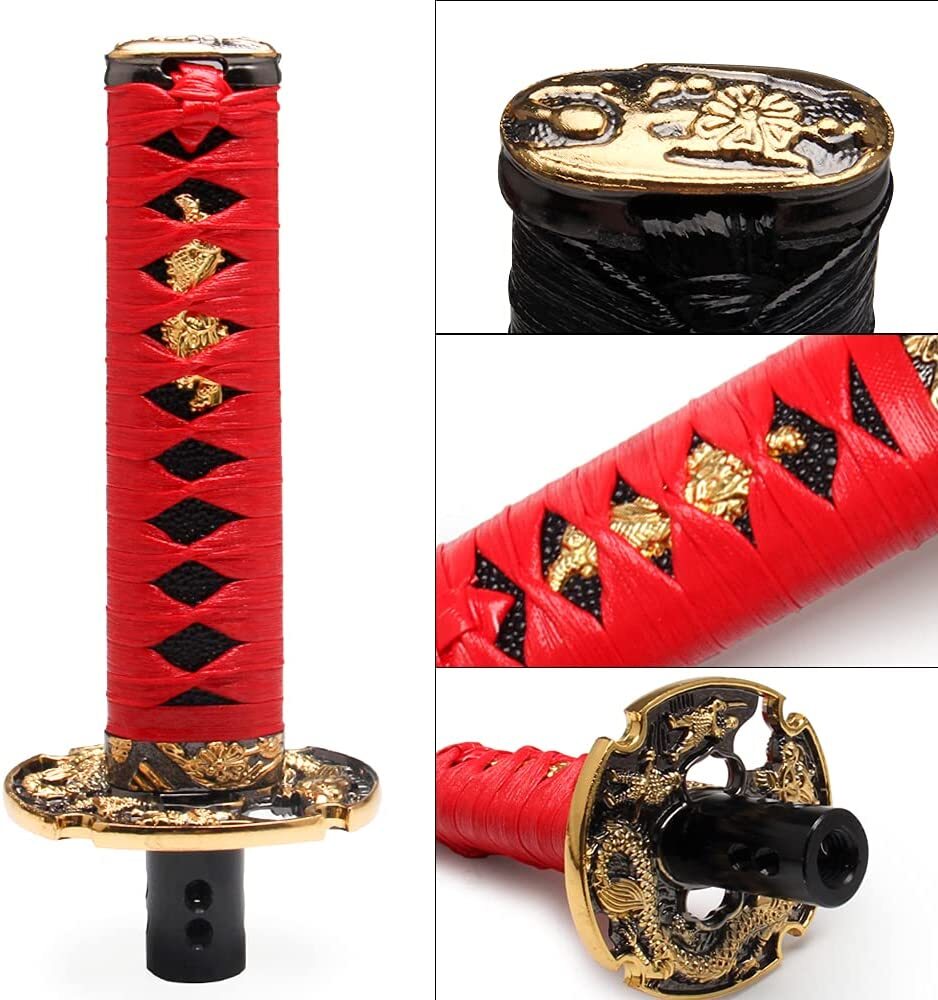 Car Universal 15cm Samurai Sword Gear Shift Knob Shifter Katana +Thread Adapte