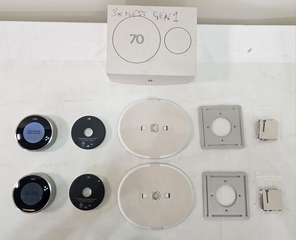 2 - Google Nest 1st Generation Learning Programmable Thermostats & Wall Plates