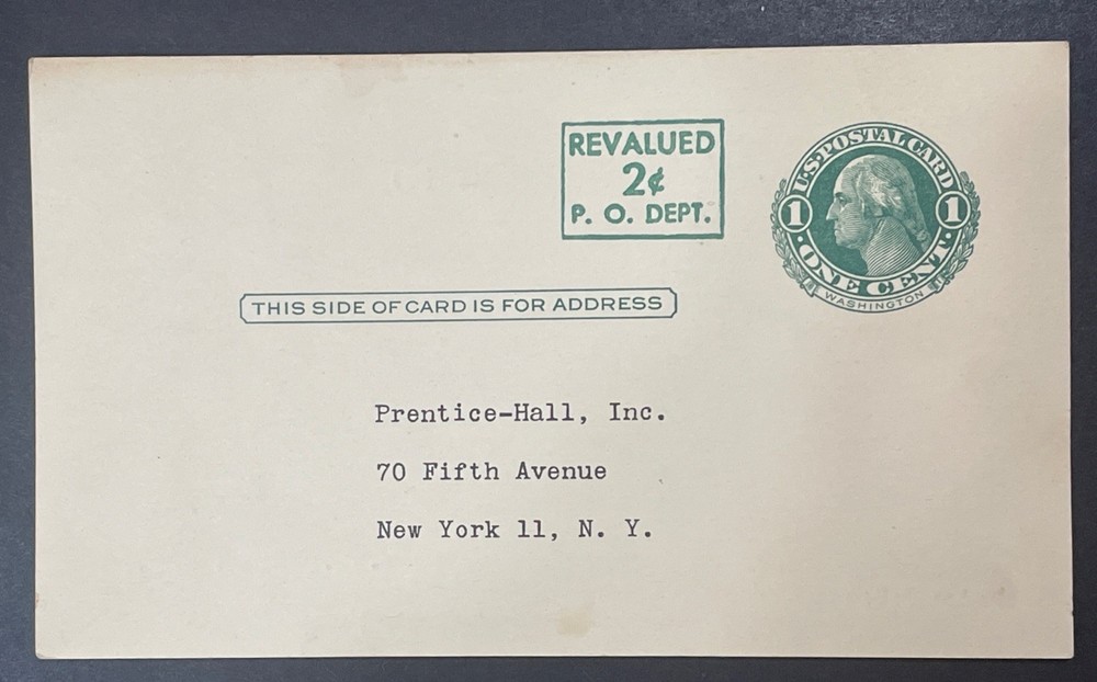 US Paid Reply Postal Card UY14m  Message Card Detached  PM5