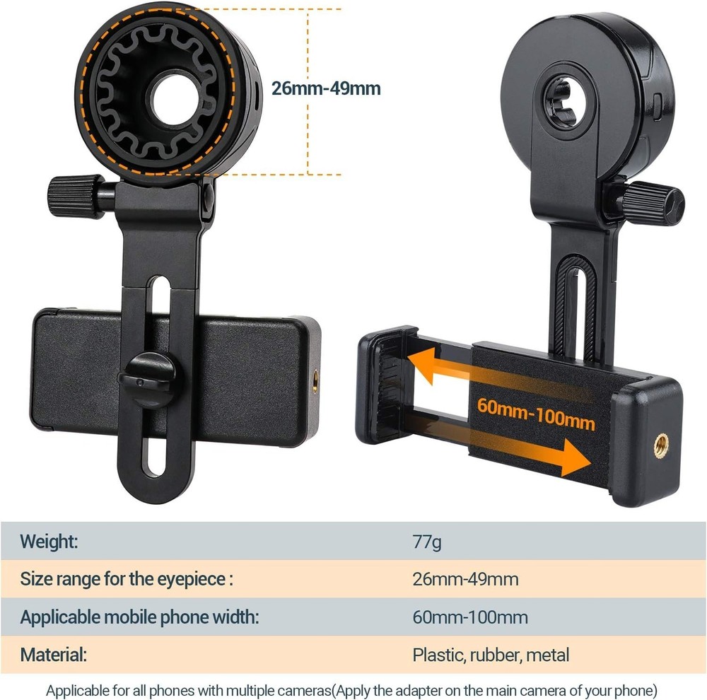 Telescope Phone Adapter Universal Smartphone Mount for Binoculars Monocular