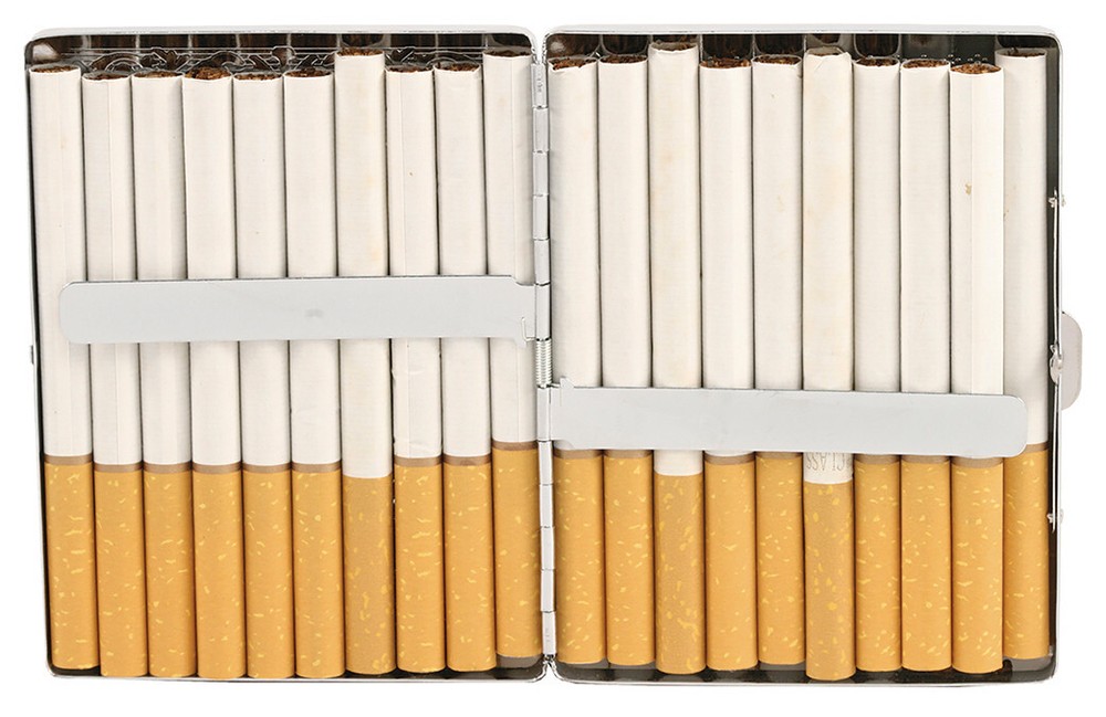 12 Pack Regular or King Size Double Sided Crush-Proof Metal Cigarette Case -3033