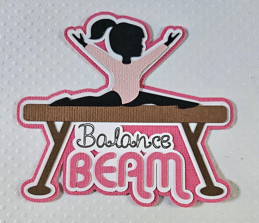 Gymnastics Balance Beam Title. Scrapbook, Card Making Paper Piecing