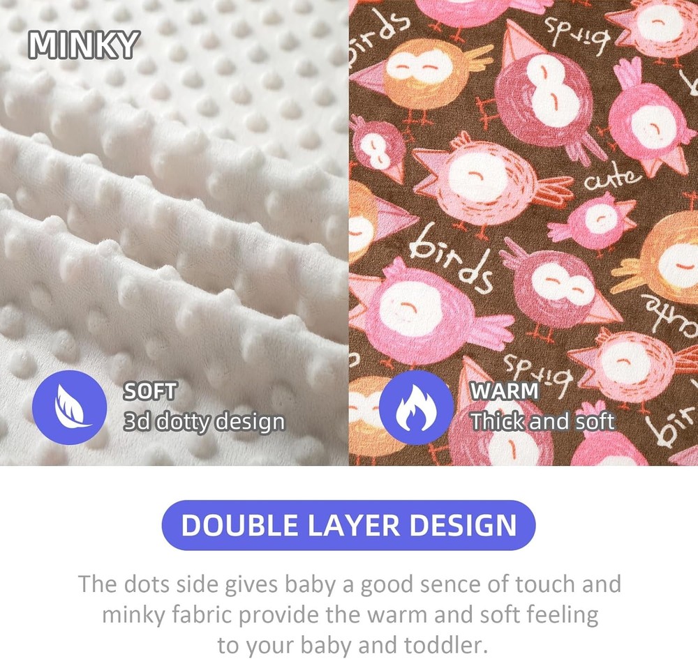 iEvolve Baby Blanket Ultra Soft Double Layer with Dotted Backing Blankets