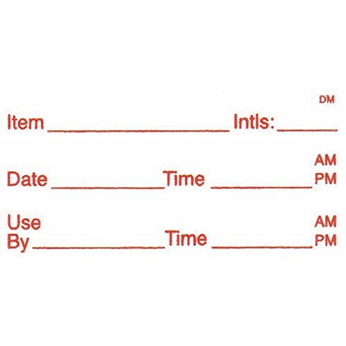 White Dissolvable Use by Labels Red Imprint - 2"L x 1"H