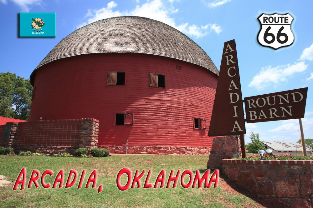 Route 66 Fridge Magnet Round Barn in Arcadia, OK